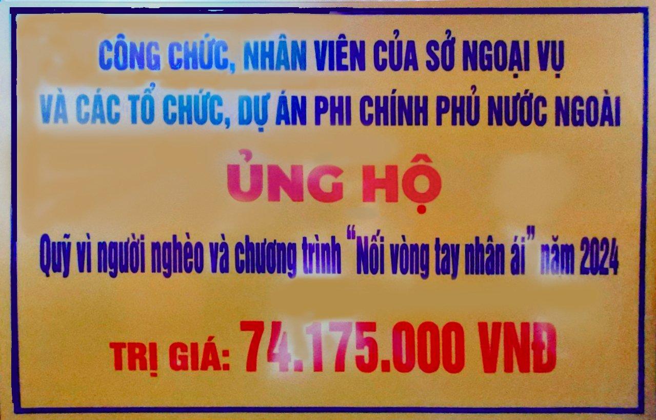 Sở Ngoại vụ và các tổ chức, dự án PCPNN hưởng ứng Chương trình “Nối vòng tay nhân ái” tỉnh Quảng...