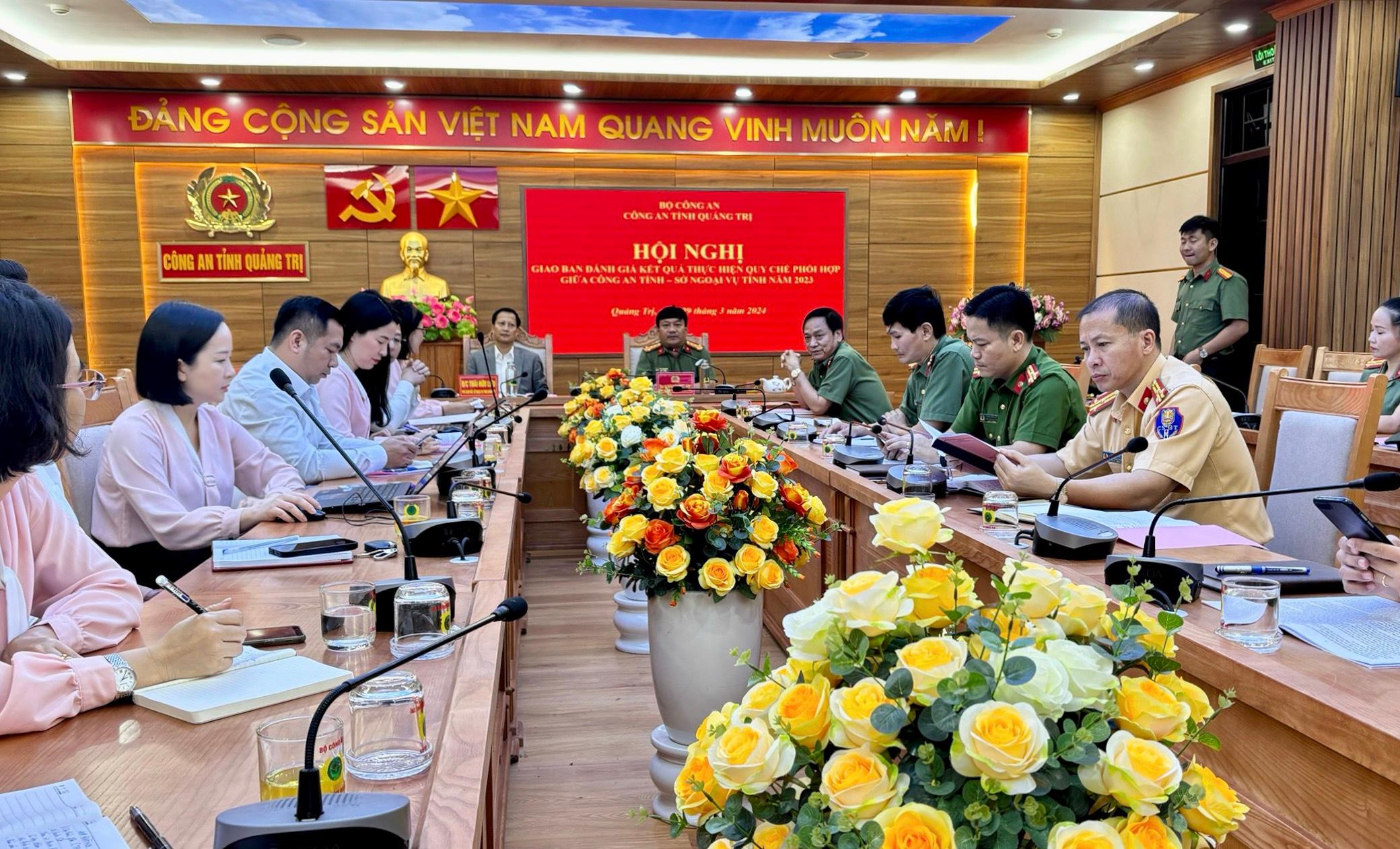 Hội nghị giao ban đánh giá kết quả thực hiện công tác phối hợp giữa Sở Ngoại vụ và Công an tỉnh...
